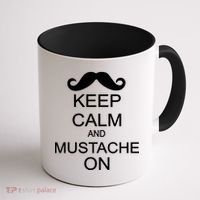 Keep Calm And Mustache On Coffee Mug thumb 1