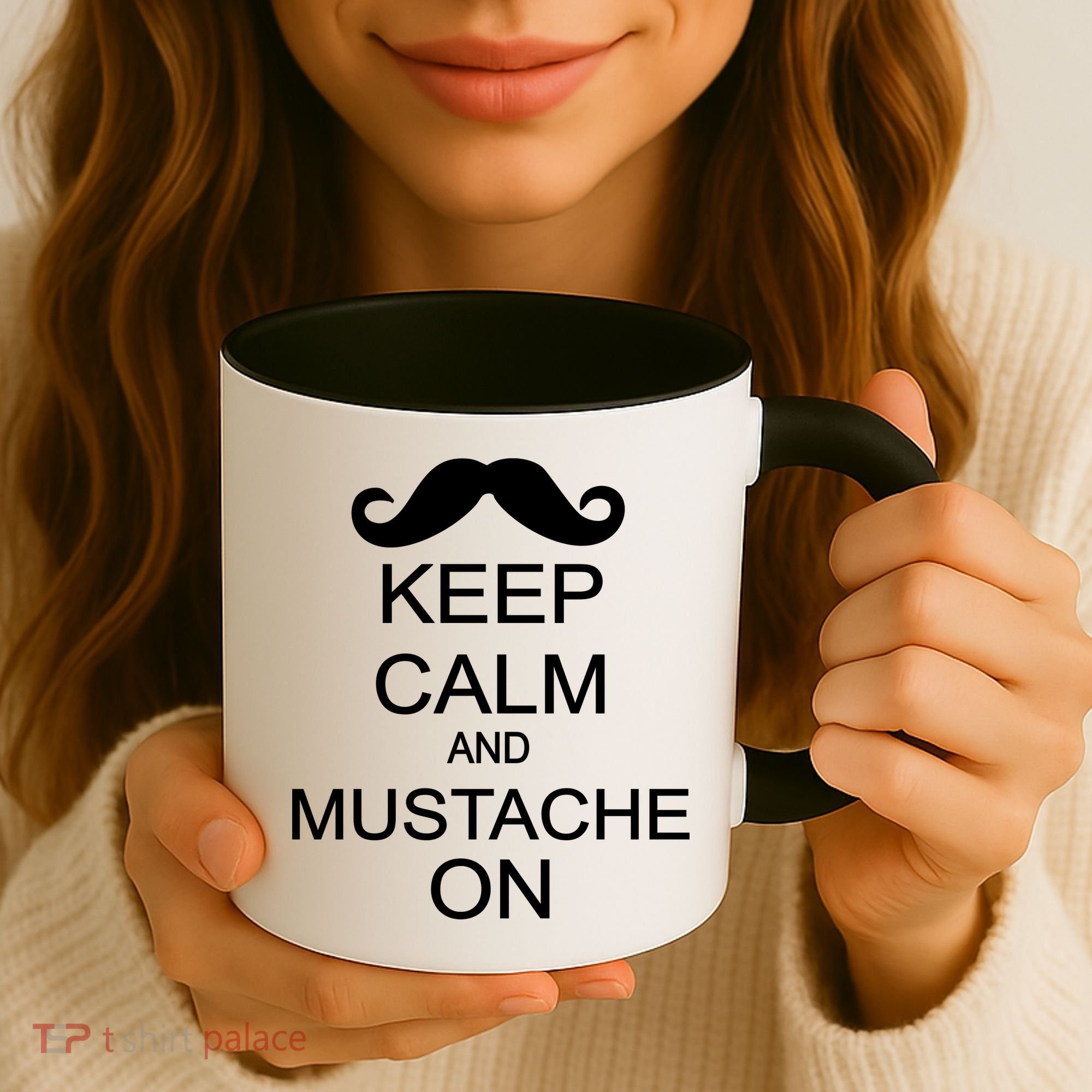 Keep Calm And Mustache On Coffee Mug