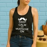 Keep Calm And Mustache On Women's Tank Top thumb 2