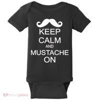 Keep Calm And Mustache On Baby Bodysuit thumb 0