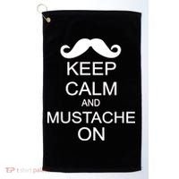 Keep Calm And Mustache On Golf Towel thumb 0