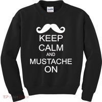 Keep Calm And Mustache On Kids Sweatshirt thumb 0