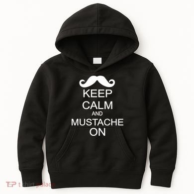 Keep Calm And Mustache On Kids Hoodie