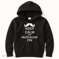 Keep Calm And Mustache On Kids Hoodie thumb 0