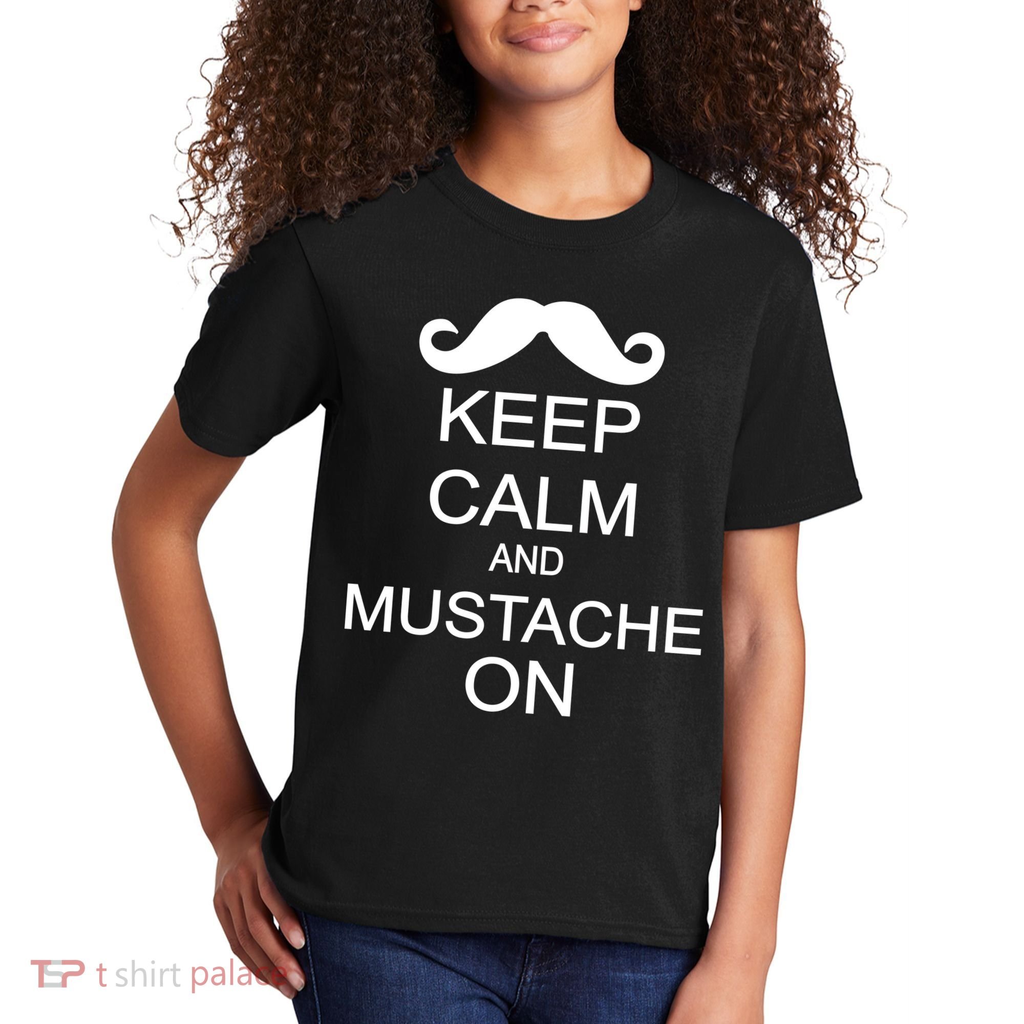 Keep Calm And Mustache On Kids T-Shirt