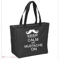 Keep Calm And Mustache On Tote Bag thumb 2