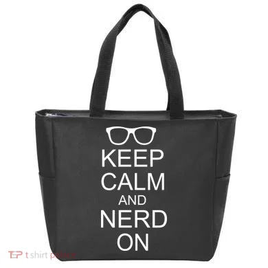 Keep Calm and Nerd On Tote Bag