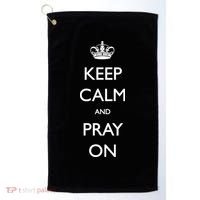 Keep Calm And Pray On Golf Towel thumb 0