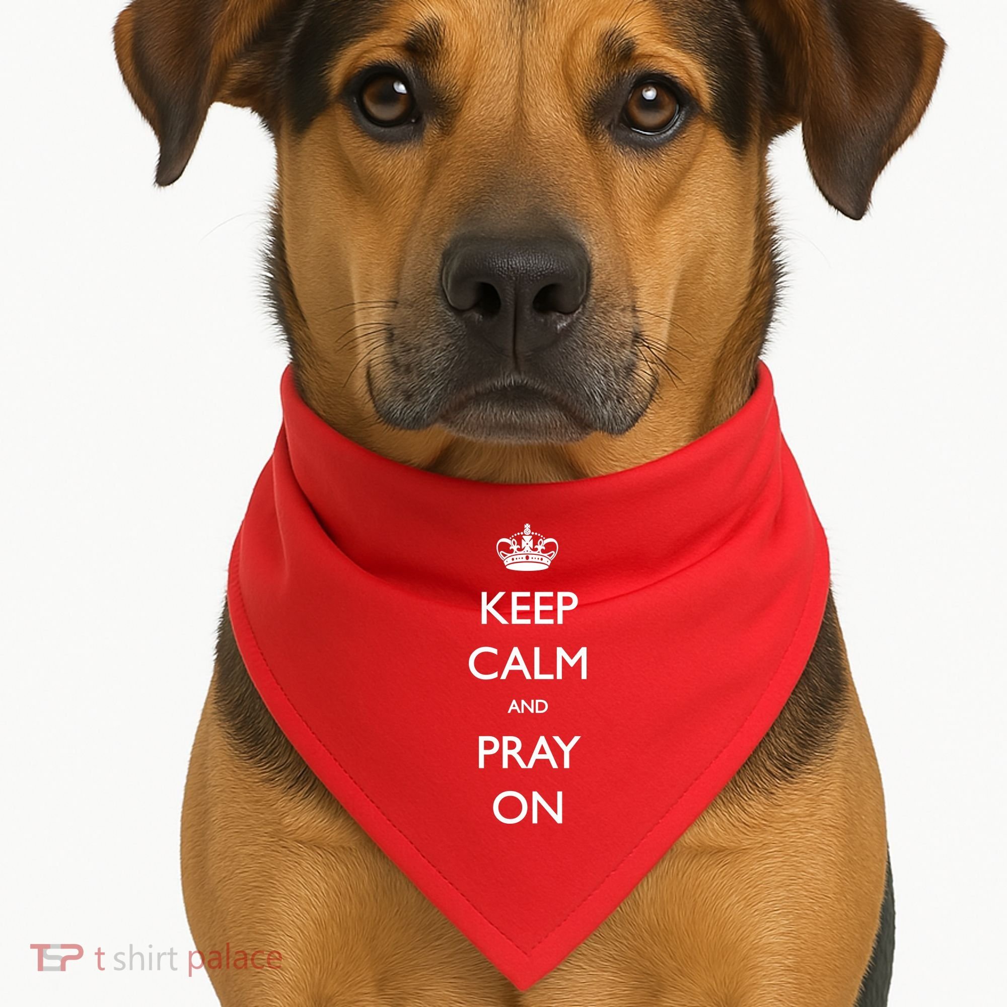Keep Calm And Pray On USA-Made Doggie Bandana