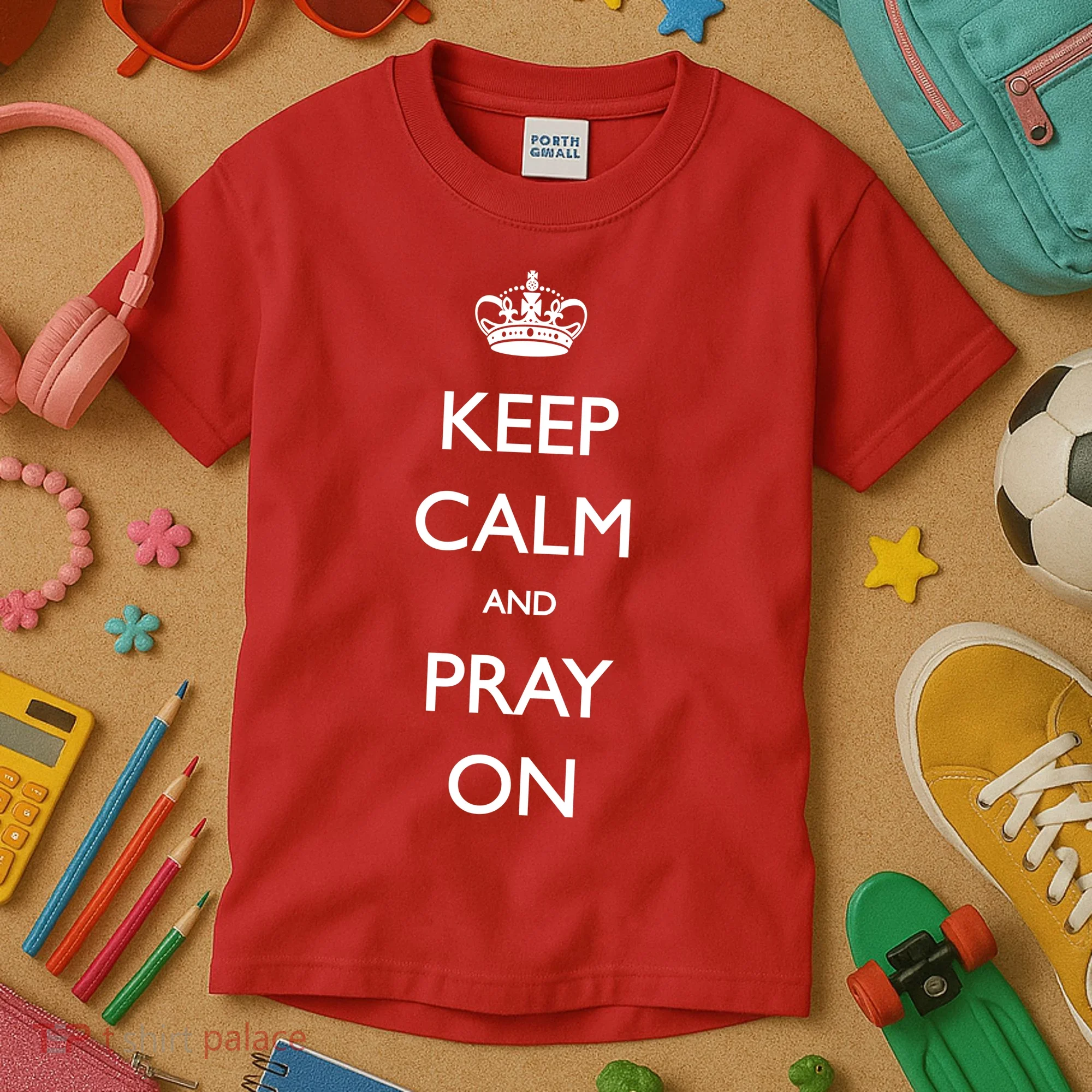 Keep Calm And Pray On Kids T-Shirt