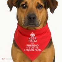 Keep Calm And Pretend It's On The Lesson Plan USA-Made Doggie Bandana thumb 1