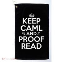 Keep Calm And Proof Read Funny Golf Towel thumb 0