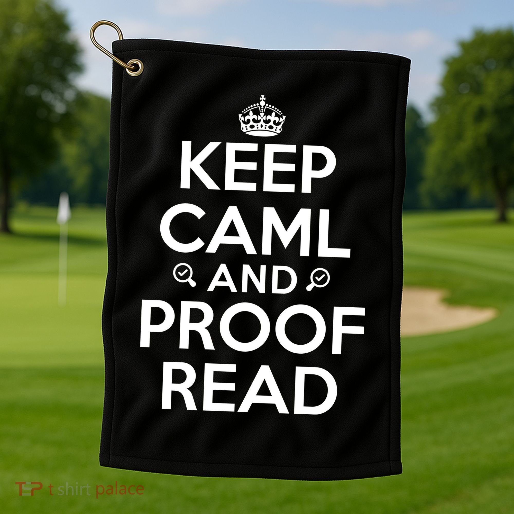Keep Calm And Proof Read Funny Golf Towel