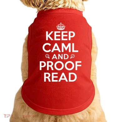 Keep Calm And Proof Read Funny Doggie Tank