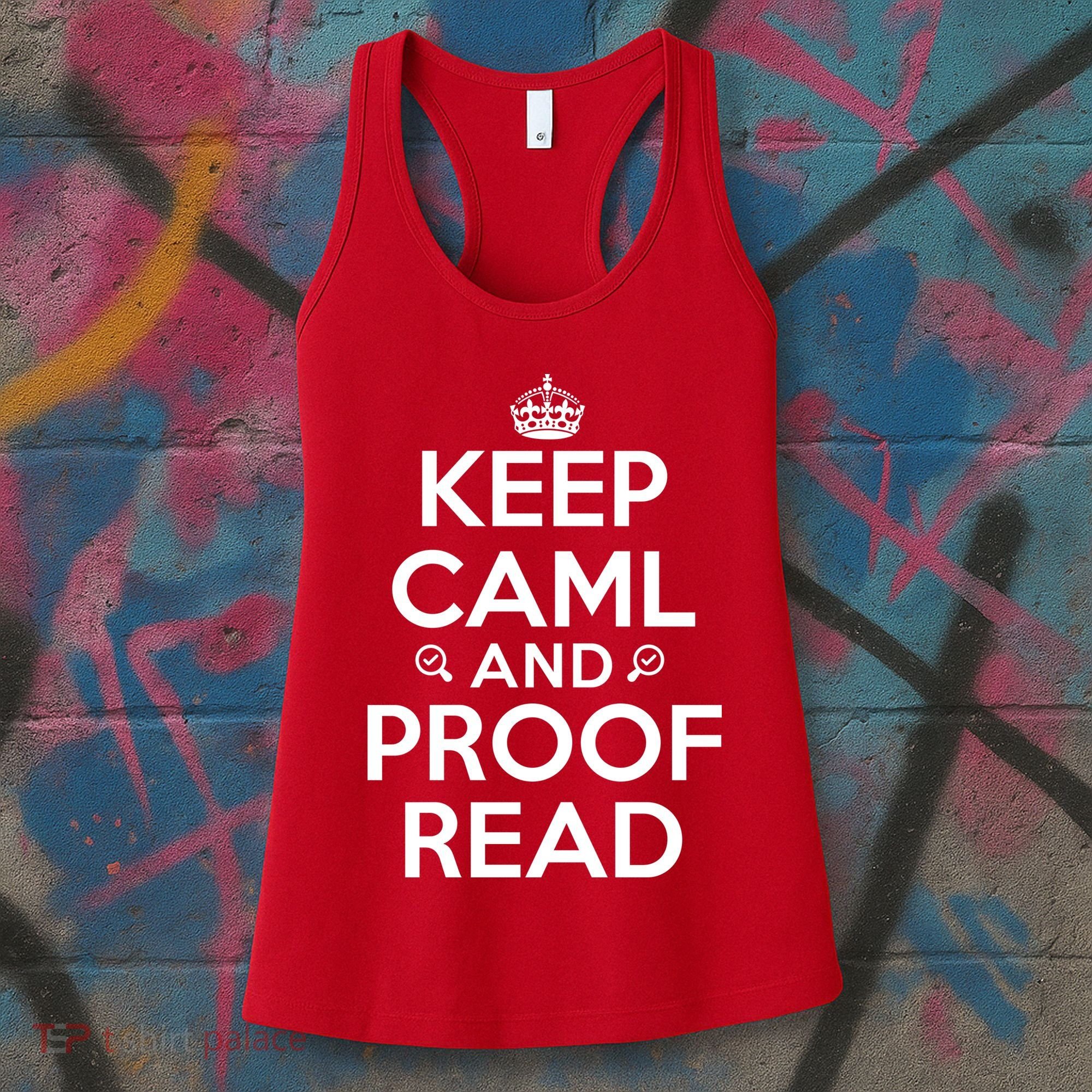 Keep Calm And Proof Read Funny Women's Tank Top