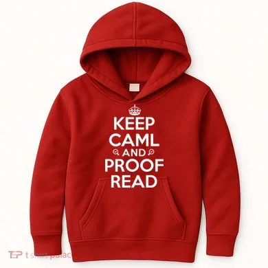 Keep Calm And Proof Read Funny Kids Hoodie