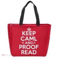 Keep Calm And Proof Read Funny Tote Bag thumb 0