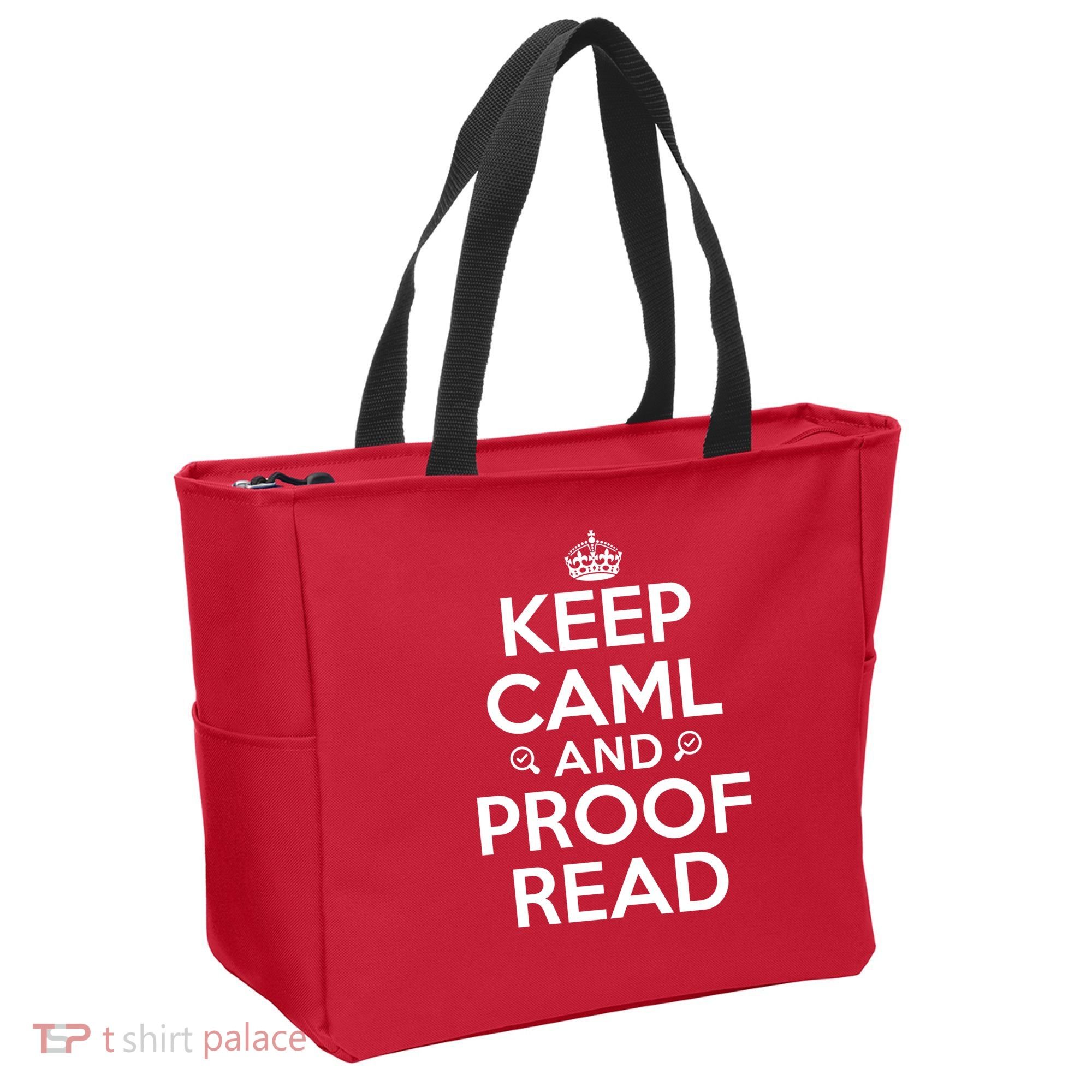 Keep Calm And Proof Read Funny Tote Bag