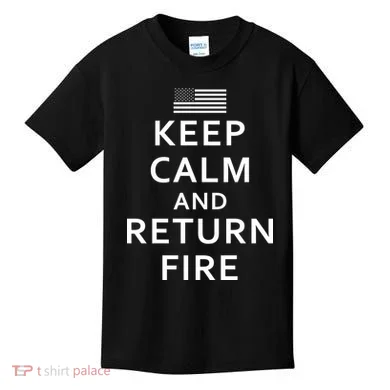 Keep Calm and Return Fire 2nd Amendment Kids T-Shirt