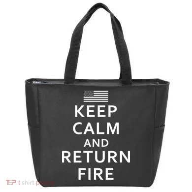 Keep Calm and Return Fire 2nd Amendment Tote Bag