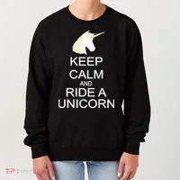 Keep Calm and Ride A Unicorn Women's Sweatshirt thumb 0