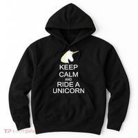 Keep Calm and Ride A Unicorn Hoodie thumb 0