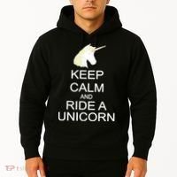 Keep Calm and Ride A Unicorn Hoodie thumb 2