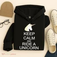 Keep Calm and Ride A Unicorn Hoodie thumb 4
