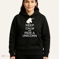 Keep Calm and Ride A Unicorn Hoodie thumb 5
