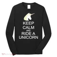 Keep Calm and Ride A Unicorn Long Sleeve Shirt thumb 0