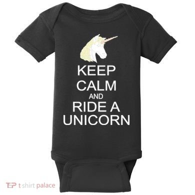 Keep Calm and Ride A Unicorn Baby Bodysuit