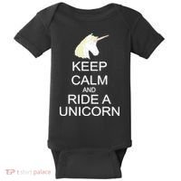 Keep Calm and Ride A Unicorn Baby Bodysuit thumb 0