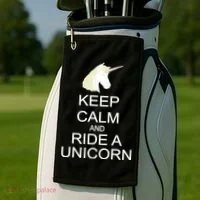 Keep Calm and Ride A Unicorn Golf Towel thumb 2