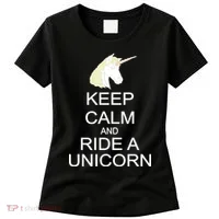 Keep Calm and Ride A Unicorn Women's T-Shirt thumb 0