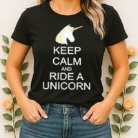Keep Calm and Ride A Unicorn Women's T-Shirt thumb 2