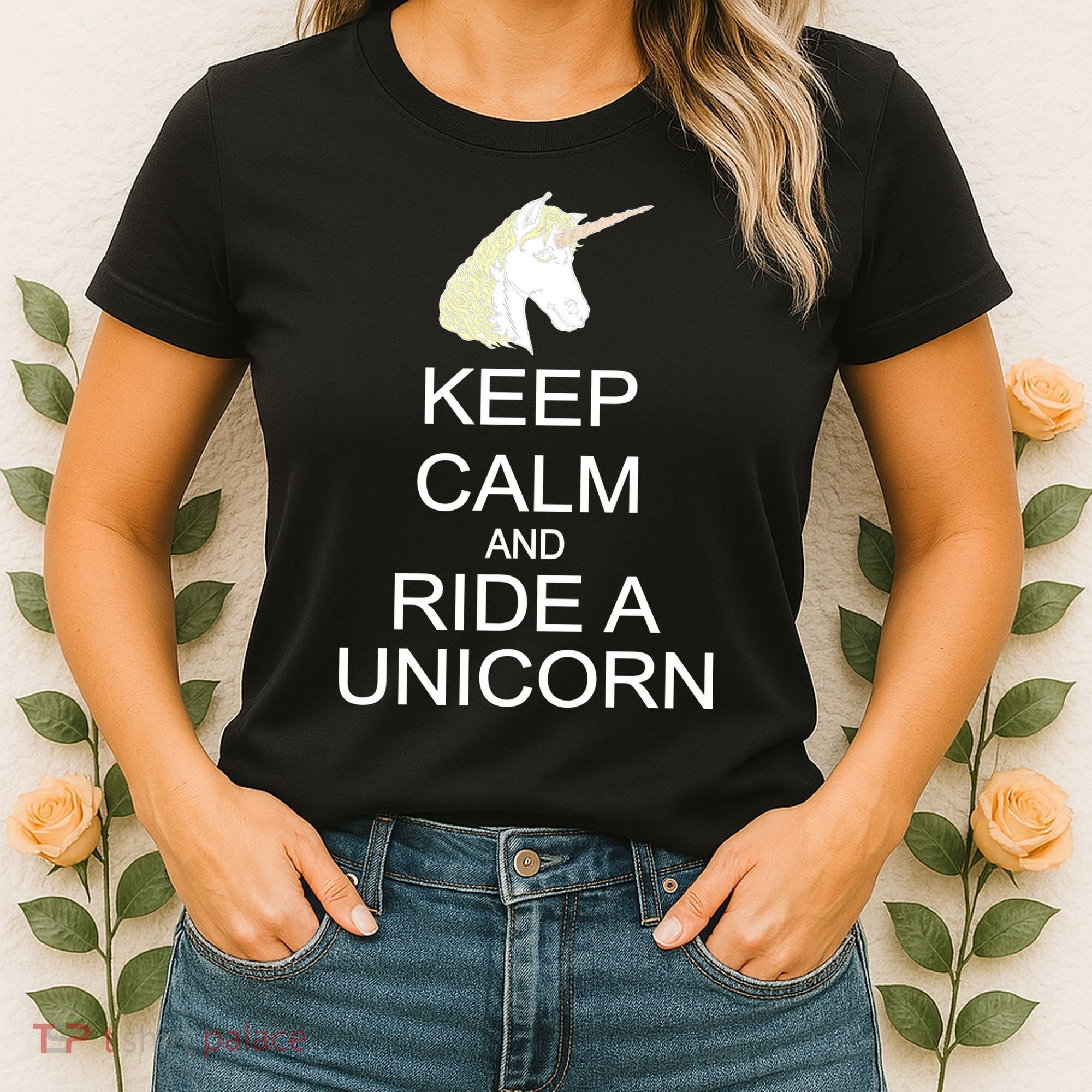 Keep Calm and Ride A Unicorn Women's T-Shirt
