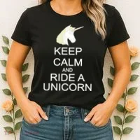 Keep Calm and Ride A Unicorn Women's T-Shirt thumb 2