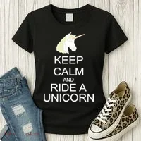 Keep Calm and Ride A Unicorn Women's T-Shirt thumb 3