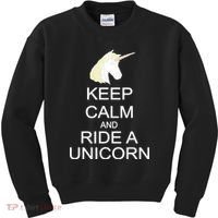 Keep Calm and Ride A Unicorn Kids Sweatshirt thumb 0