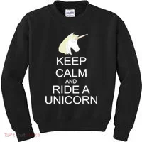 Keep Calm and Ride A Unicorn Kids Sweatshirt thumb 0