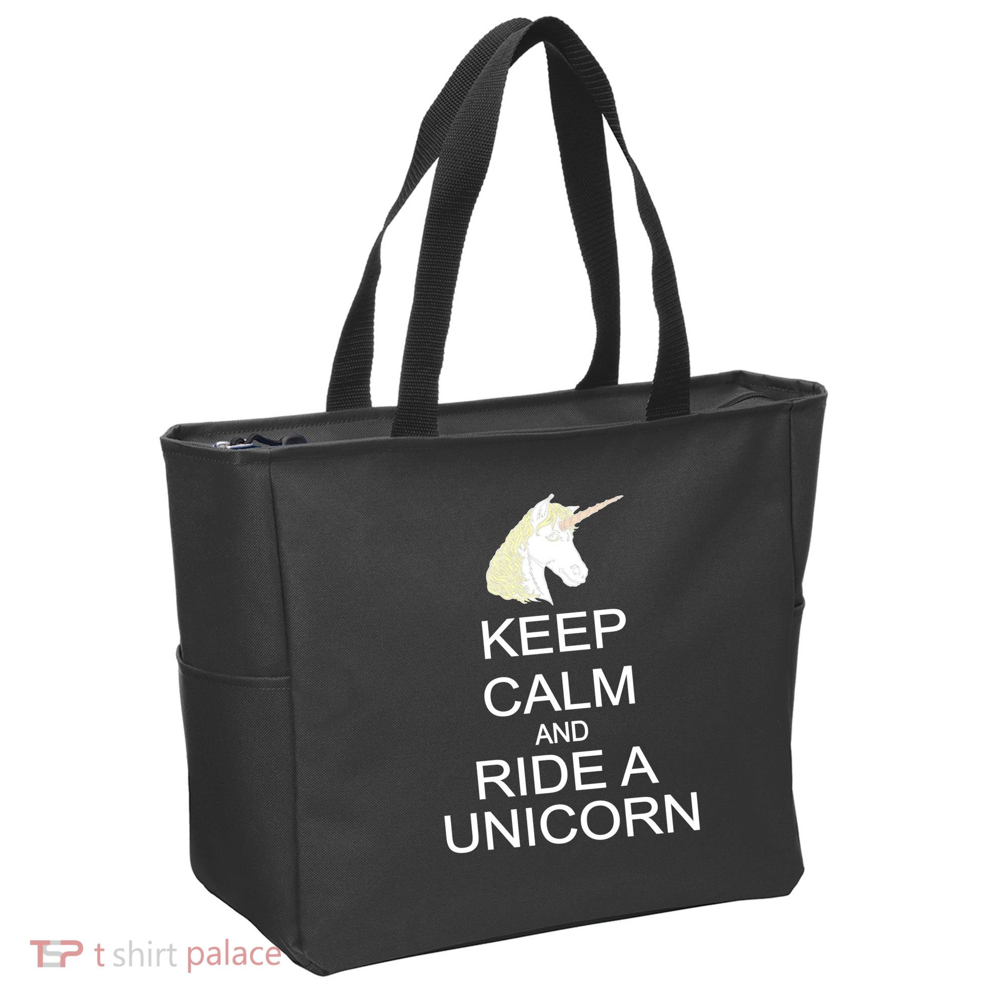 Keep Calm and Ride A Unicorn Tote Bag