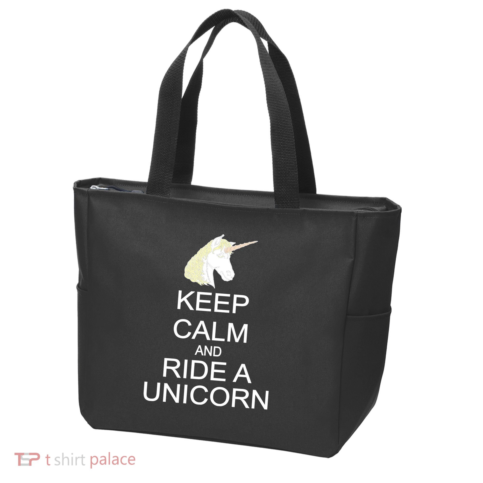 Keep Calm and Ride A Unicorn Tote Bag
