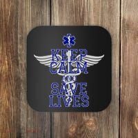 Keep Calm And Save Lives EMS Coaster thumb 0