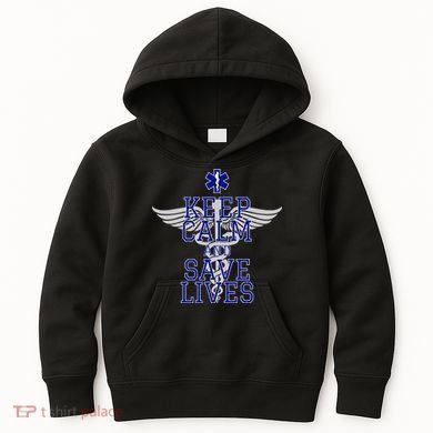 Keep Calm And Save Lives EMS Kids Hoodie