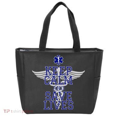 Keep Calm And Save Lives EMS Tote Bag