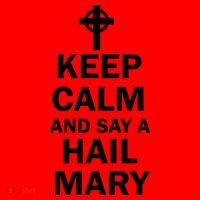 Keep Calm And Say A Hail Mary Santa Hat thumb 1