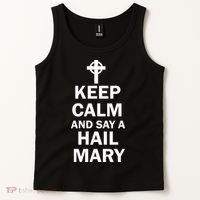 Keep Calm And Say A Hail Mary Religion Tank Top thumb 2
