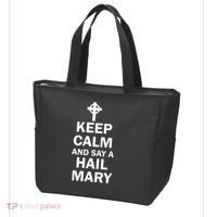 Keep Calm And Say A Hail Mary Religion Tote Bag thumb 3