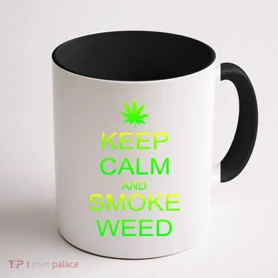 Keep Calm And Smoke Weed Coffee Mug back