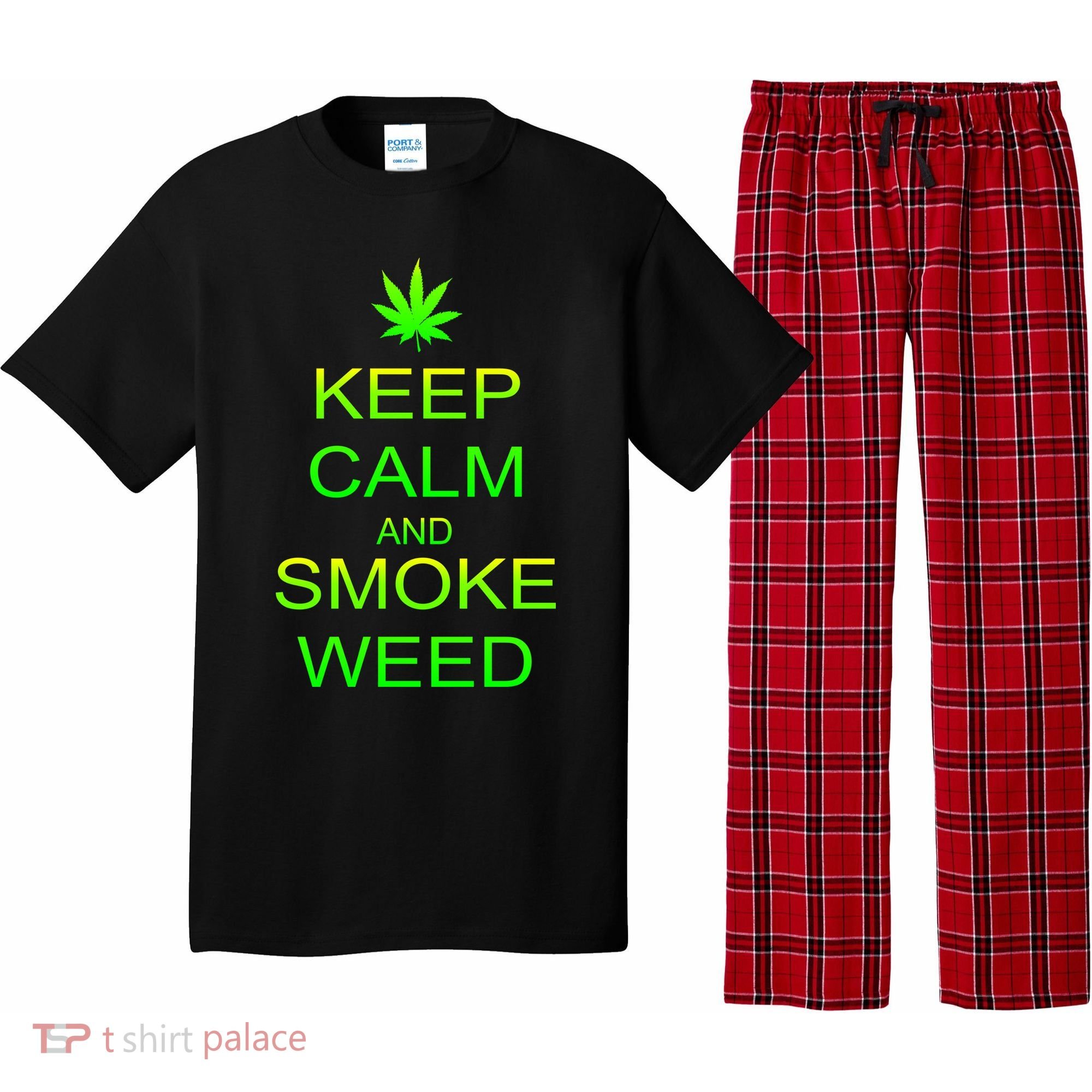 Keep Calm And Smoke Weed Pajama Set